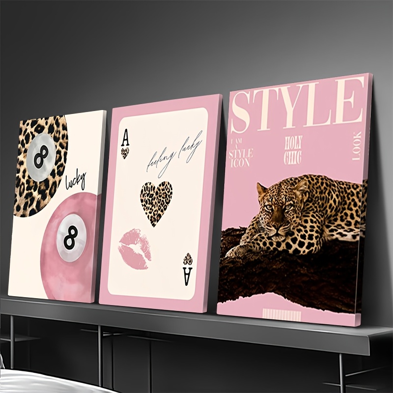 3 adet Leopar Çita Kanvas Tabl - Photography Design incelemesi ve fiyatı