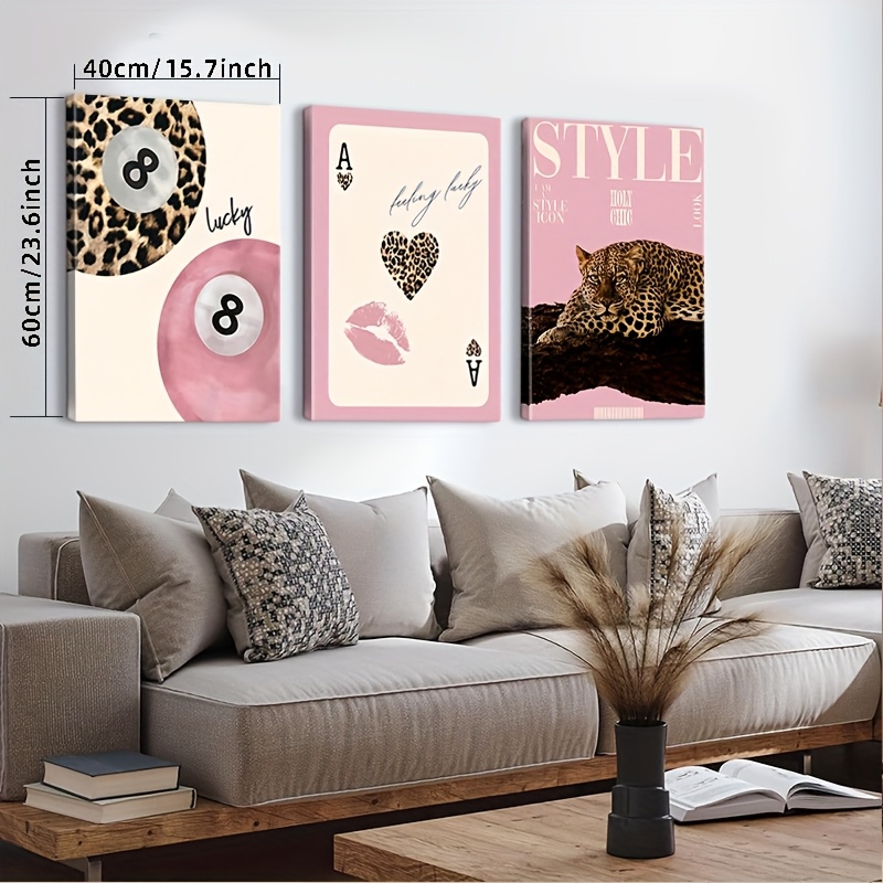 3 adet Leopar Çita Kanvas Tabl - Photography Design incelemesi ve fiyatı